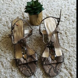 Anne Klein Snake Skin Sandal Wedges